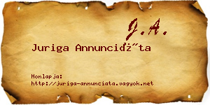 Juriga Annunciáta névjegykártya